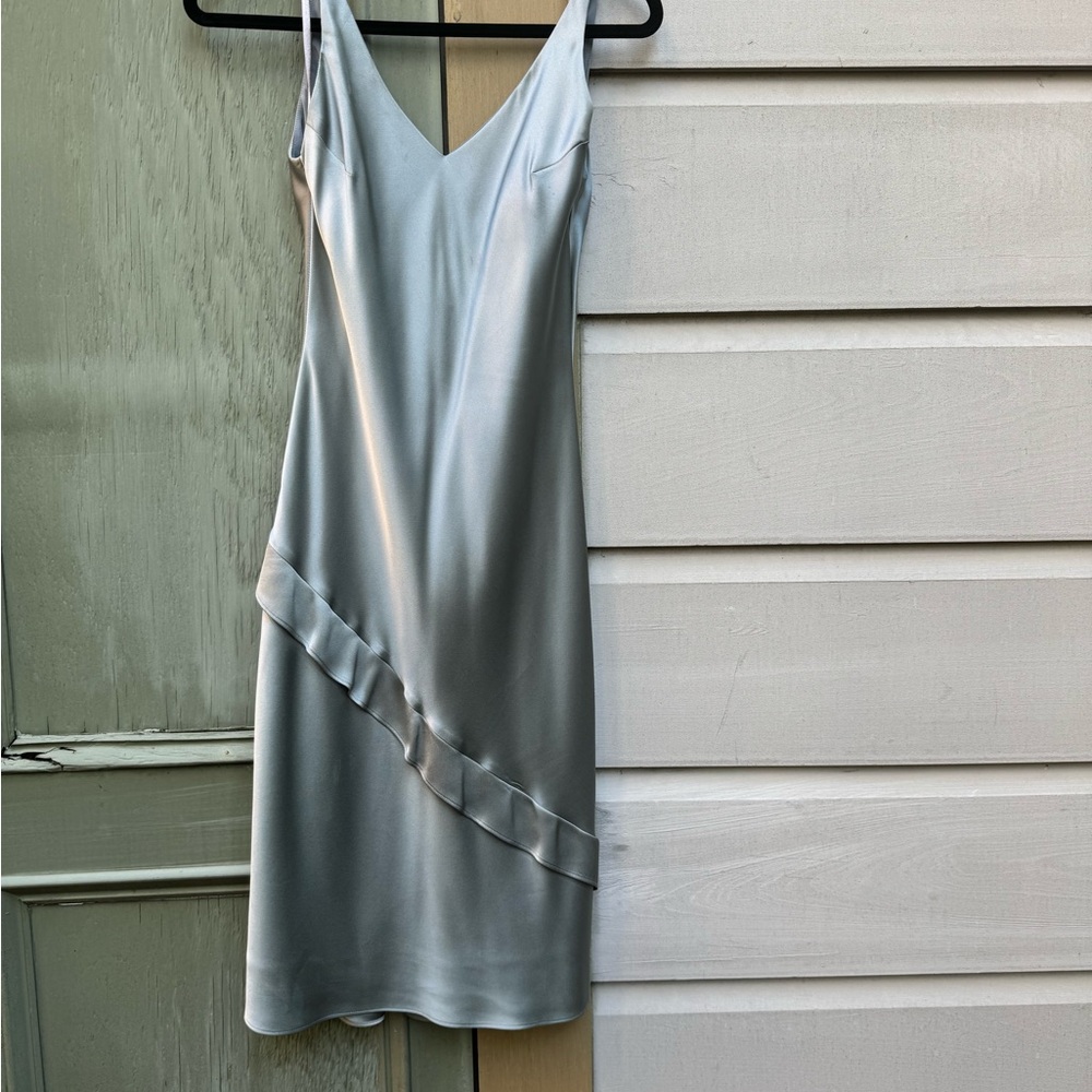 Banana Republic Asymmetrical Silver Dress 100% silk